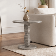 Zane Pedestal Marble Side Table
