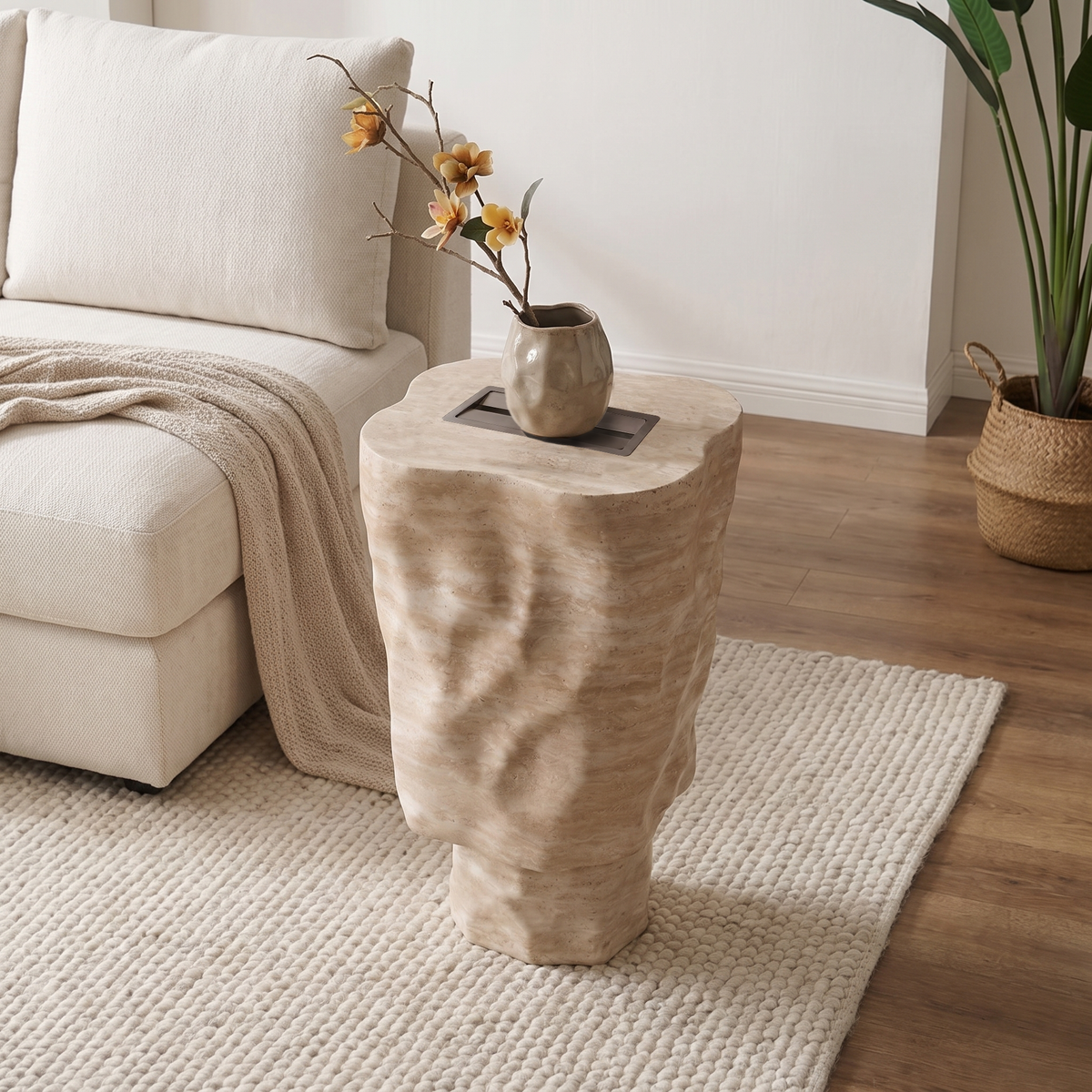 Remy Sculpted Marble Side Table