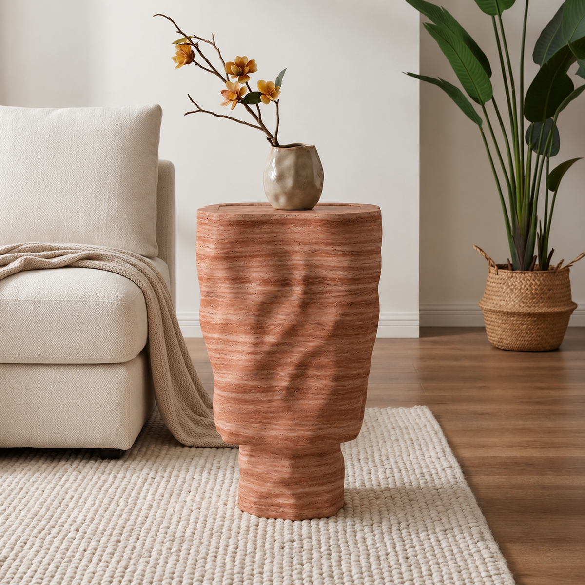 Remy Sculpted Marble Side Table