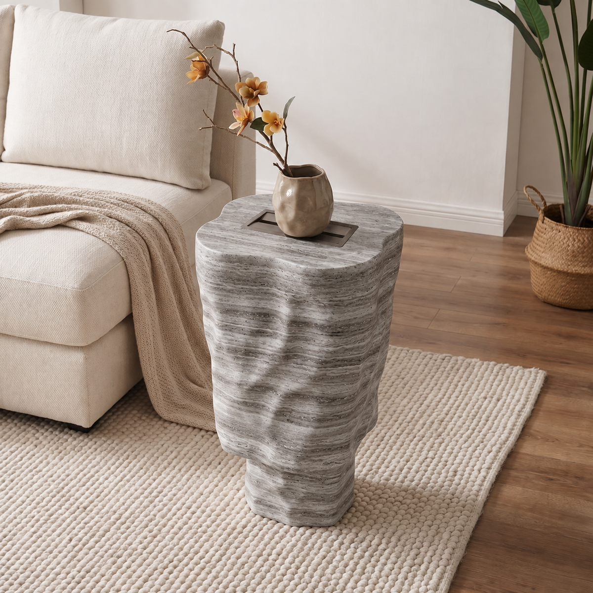 Remy Sculpted Marble Side Table