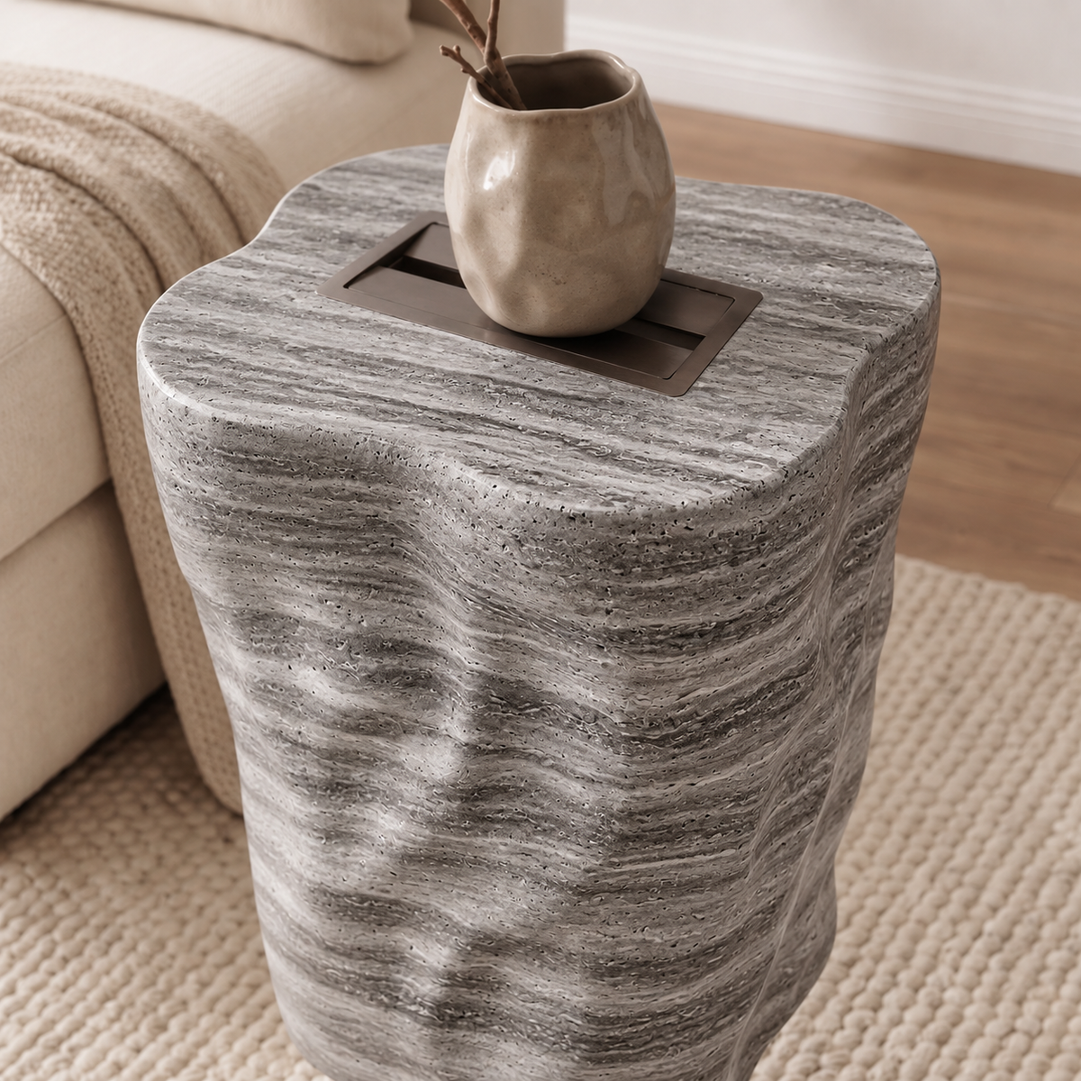 Remy Sculpted Marble Side Table