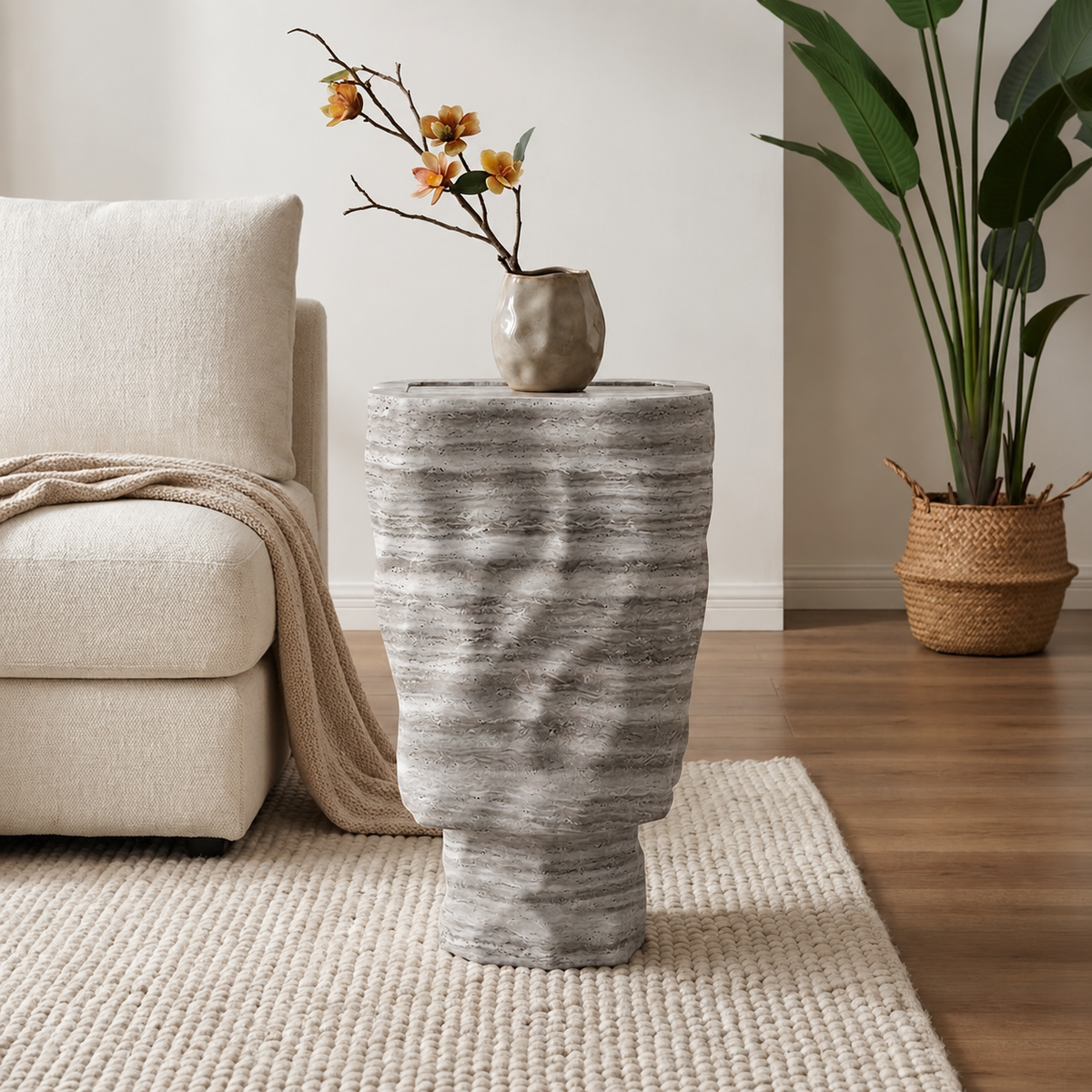 Remy Sculpted Marble Side Table