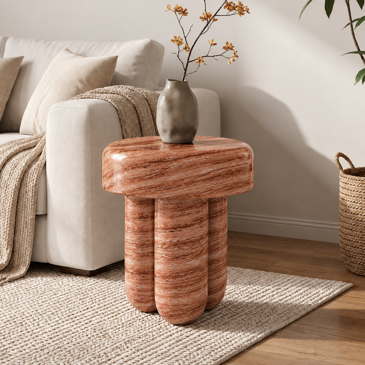 Quinn Rounded Marble Side Table