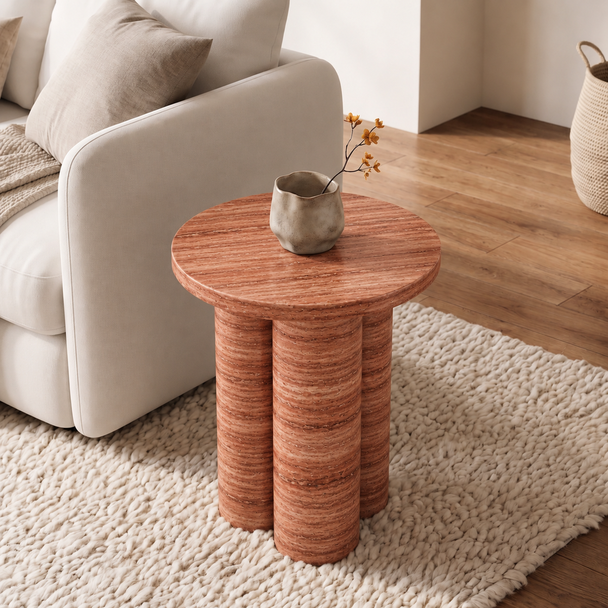 Orla Triple Cylinder Marble Side Table