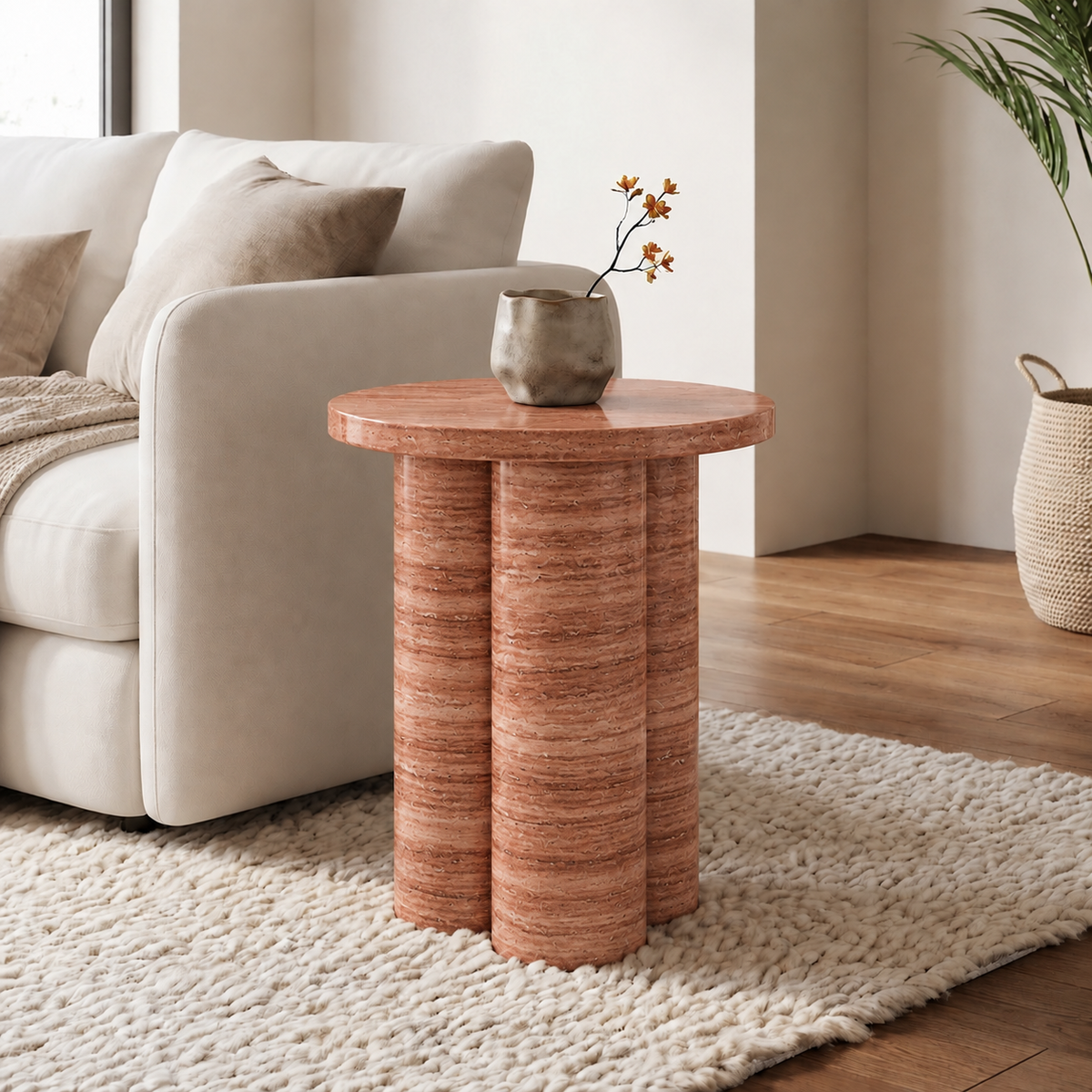 Orla Triple Cylinder Marble Side Table