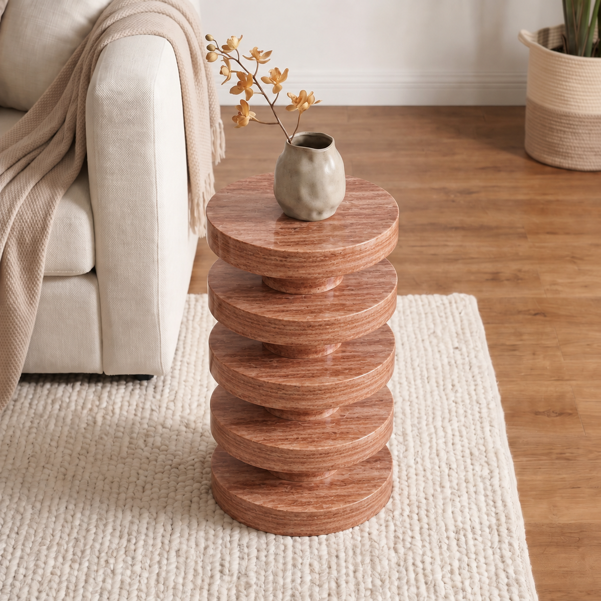 Sora Tiered Marble Side Table