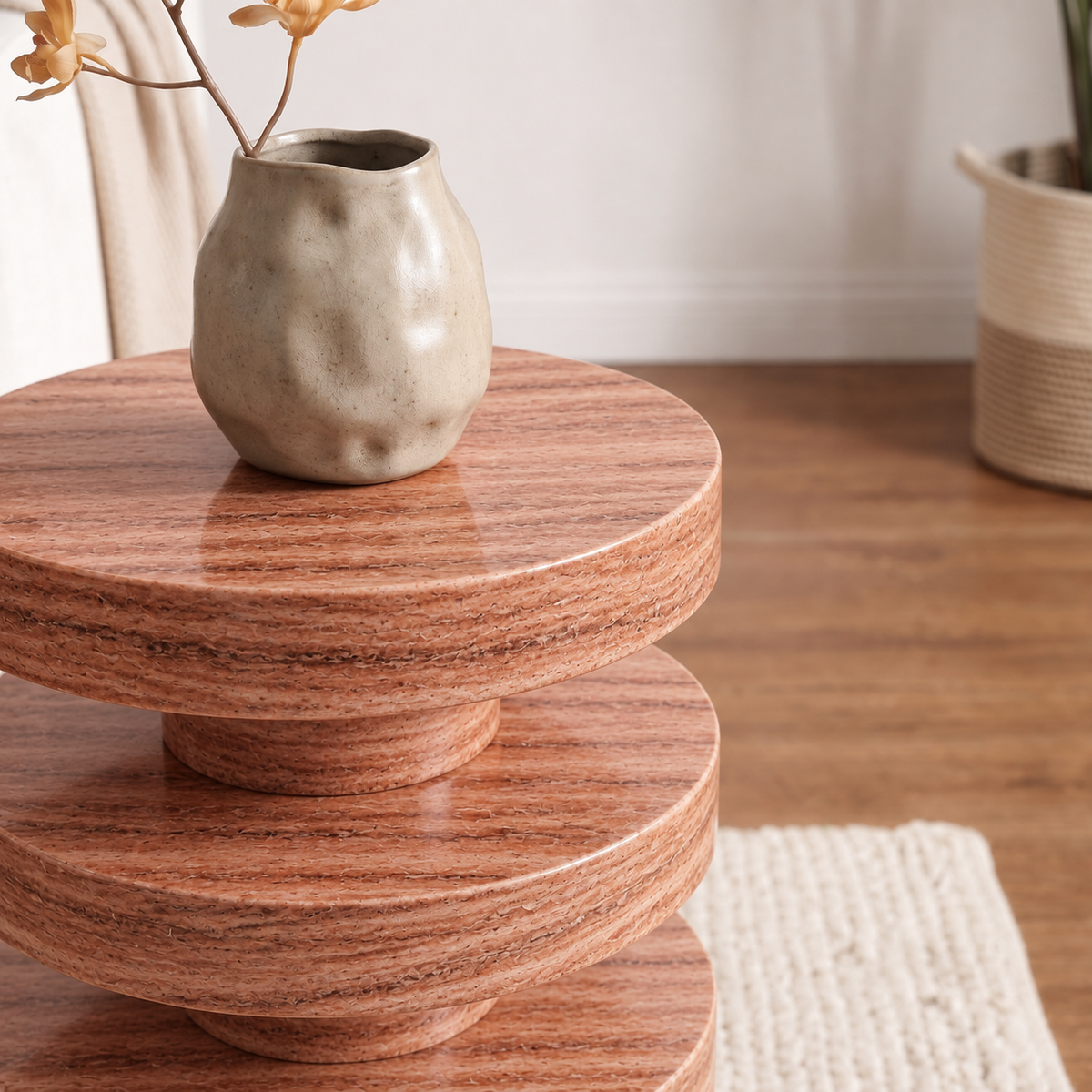 Sora Tiered Marble Side Table