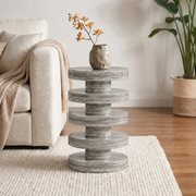 Sora Tiered Marble Side Table