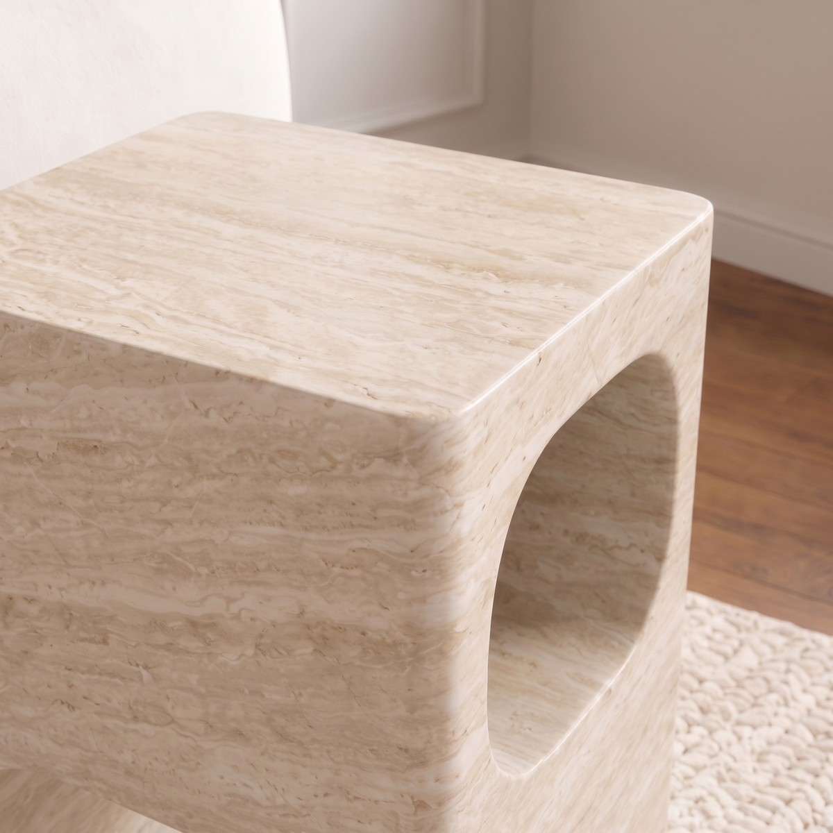 Tessa Cut-Out Marble Side Table