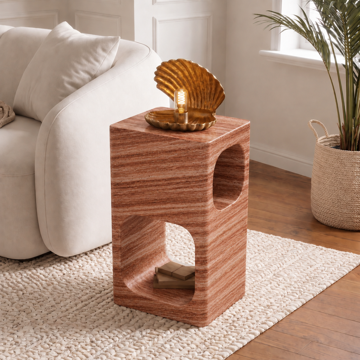 Tessa Cut-Out Marble Side Table