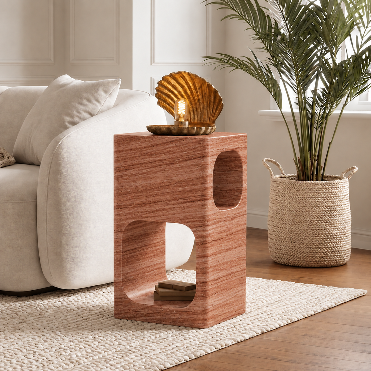 Tessa Cut-Out Marble Side Table