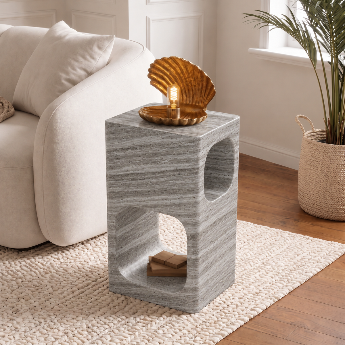 Tessa Cut-Out Marble Side Table
