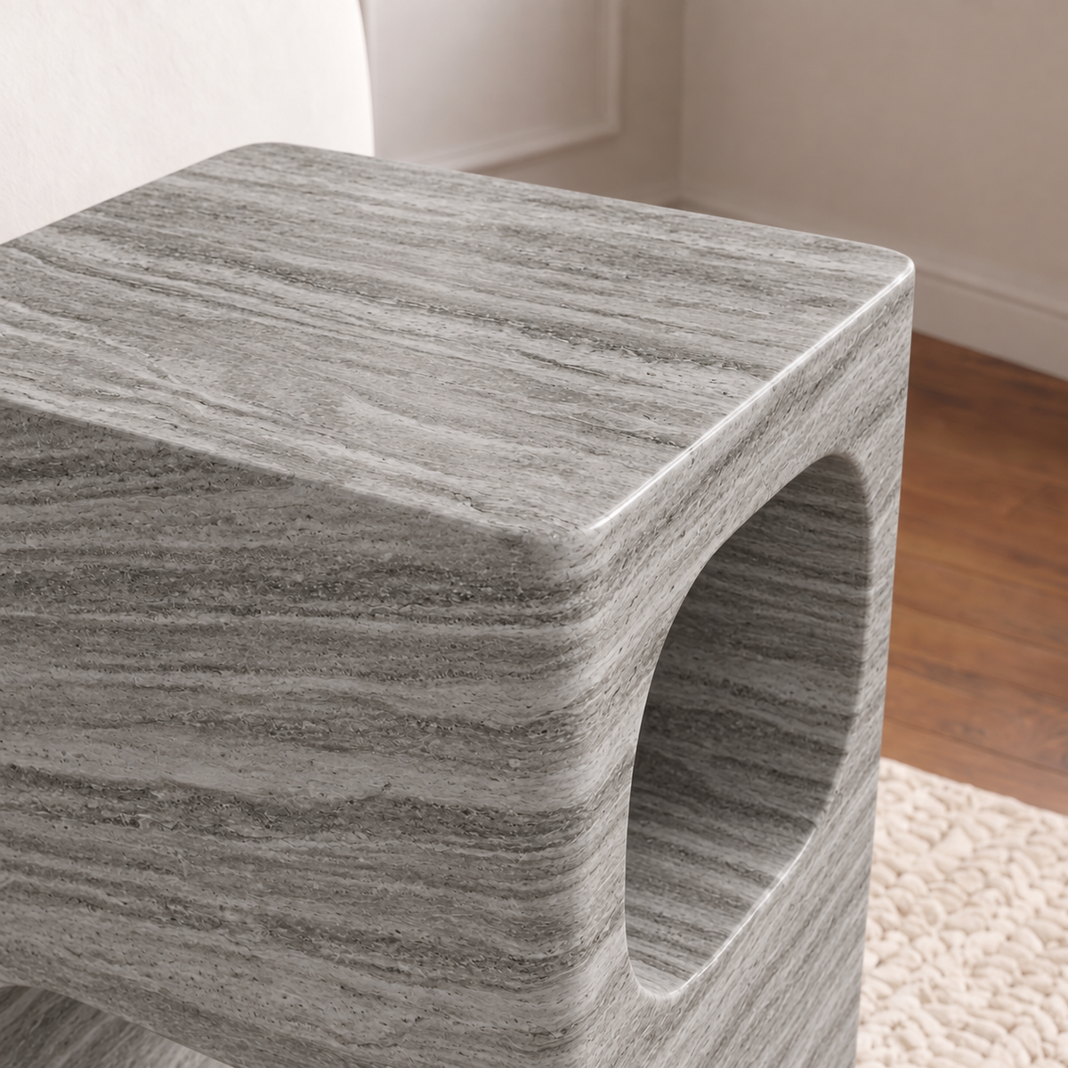 Tessa Cut-Out Marble Side Table