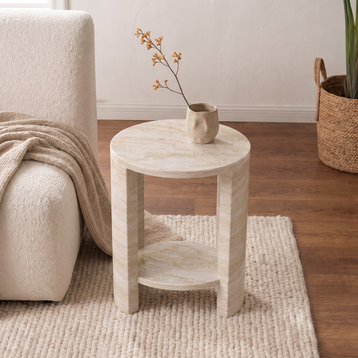 Lila Open Frame Marble Side Table
