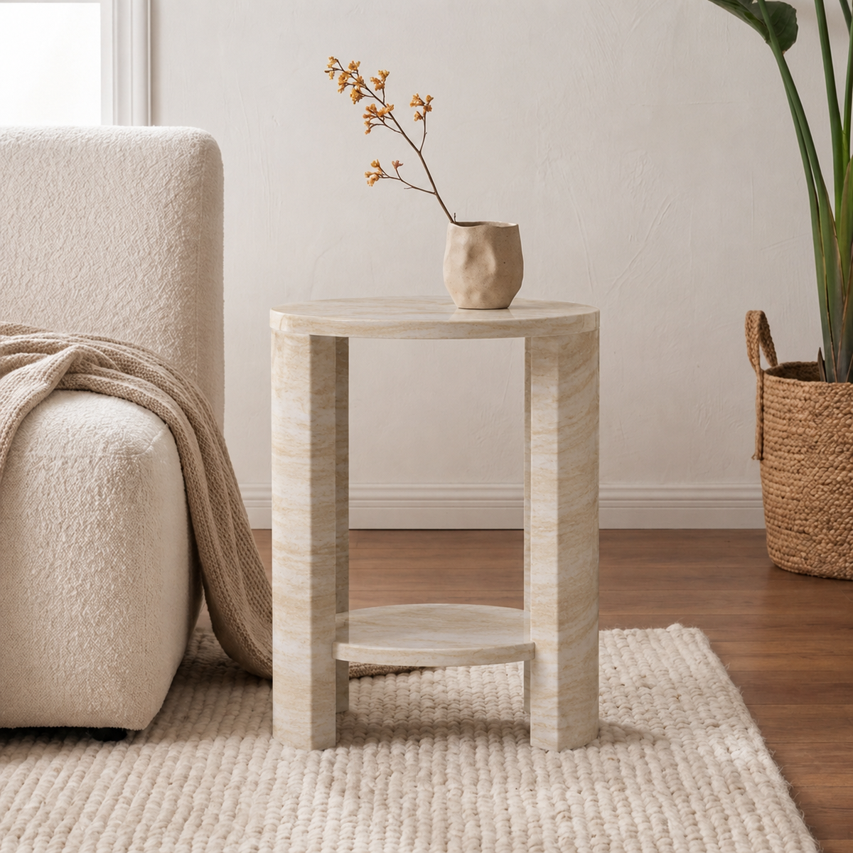 Lila Open Frame Marble Side Table
