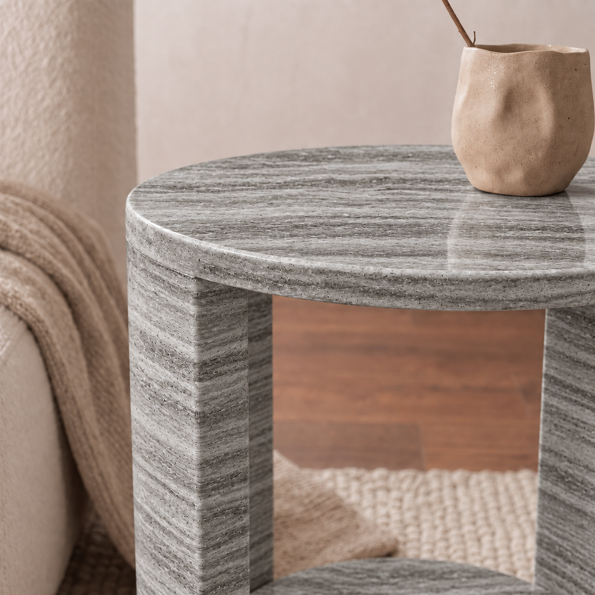 Lila Open Frame Marble Side Table