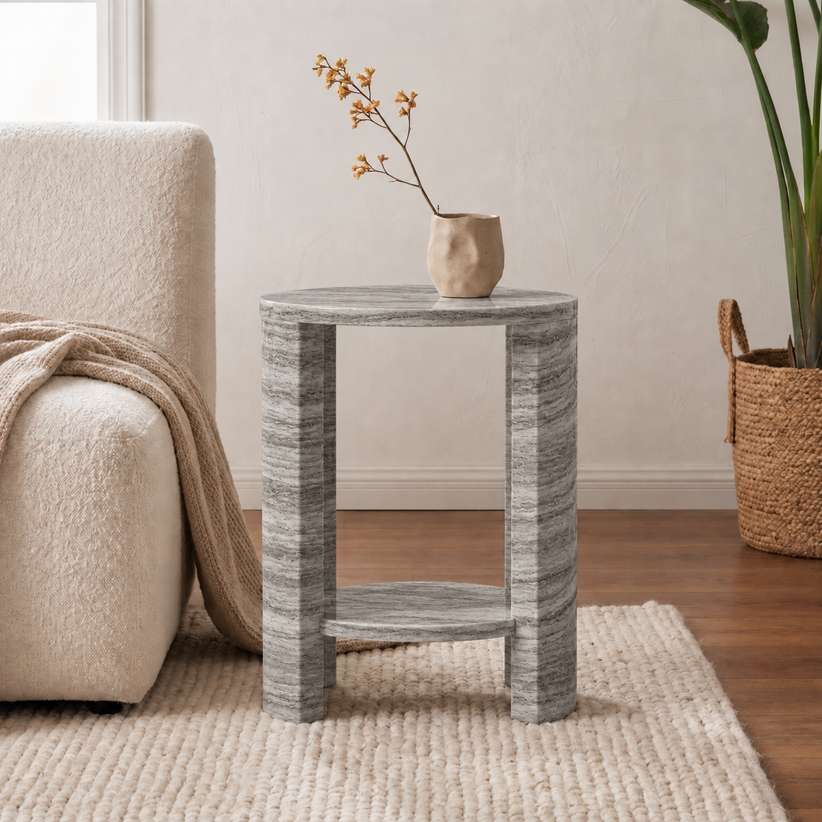 Lila Open Frame Marble Side Table