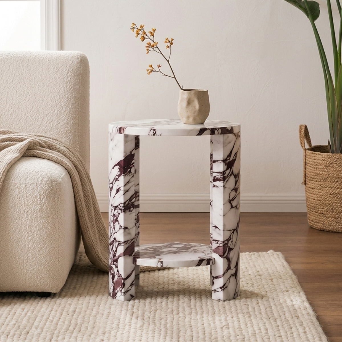 Lila Open Frame Marble Side Table