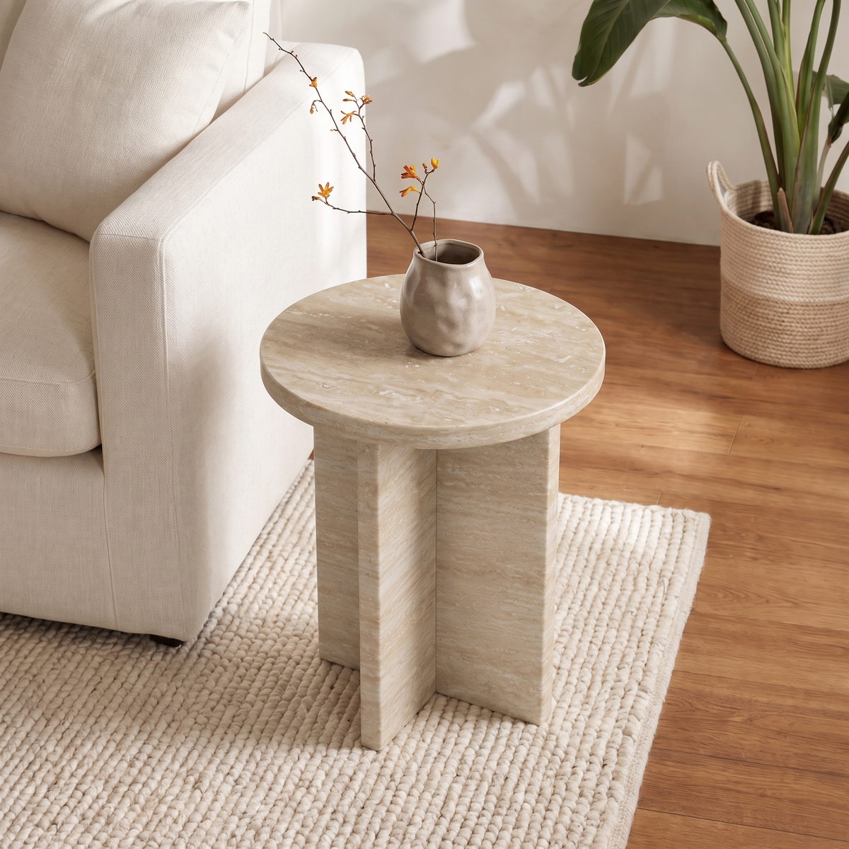 Milo Cross Base Marble Side Table