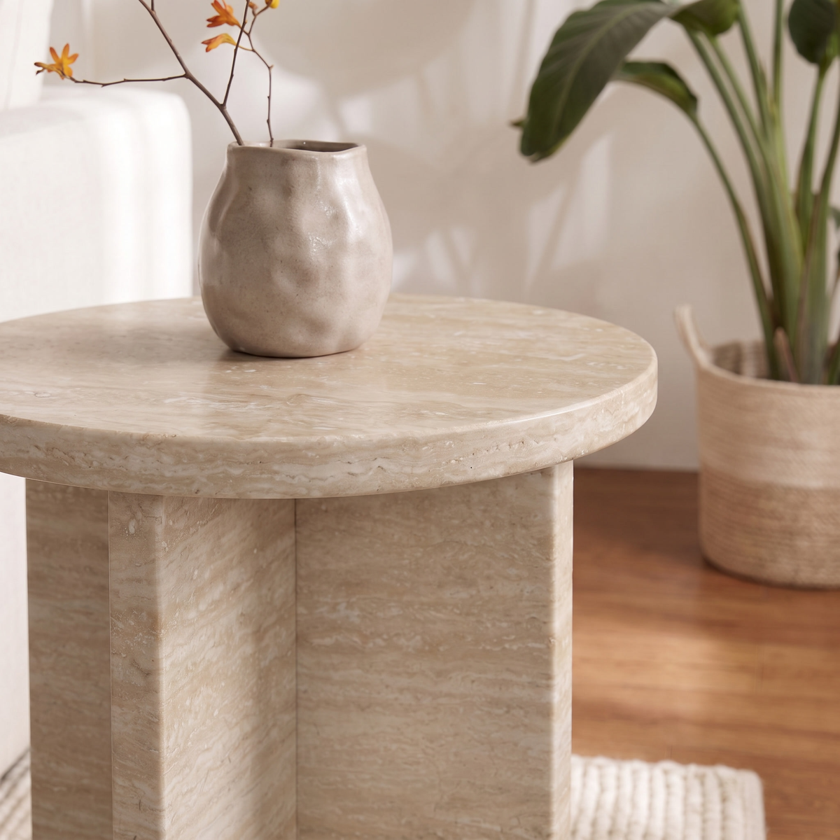 Milo Cross Base Marble Side Table