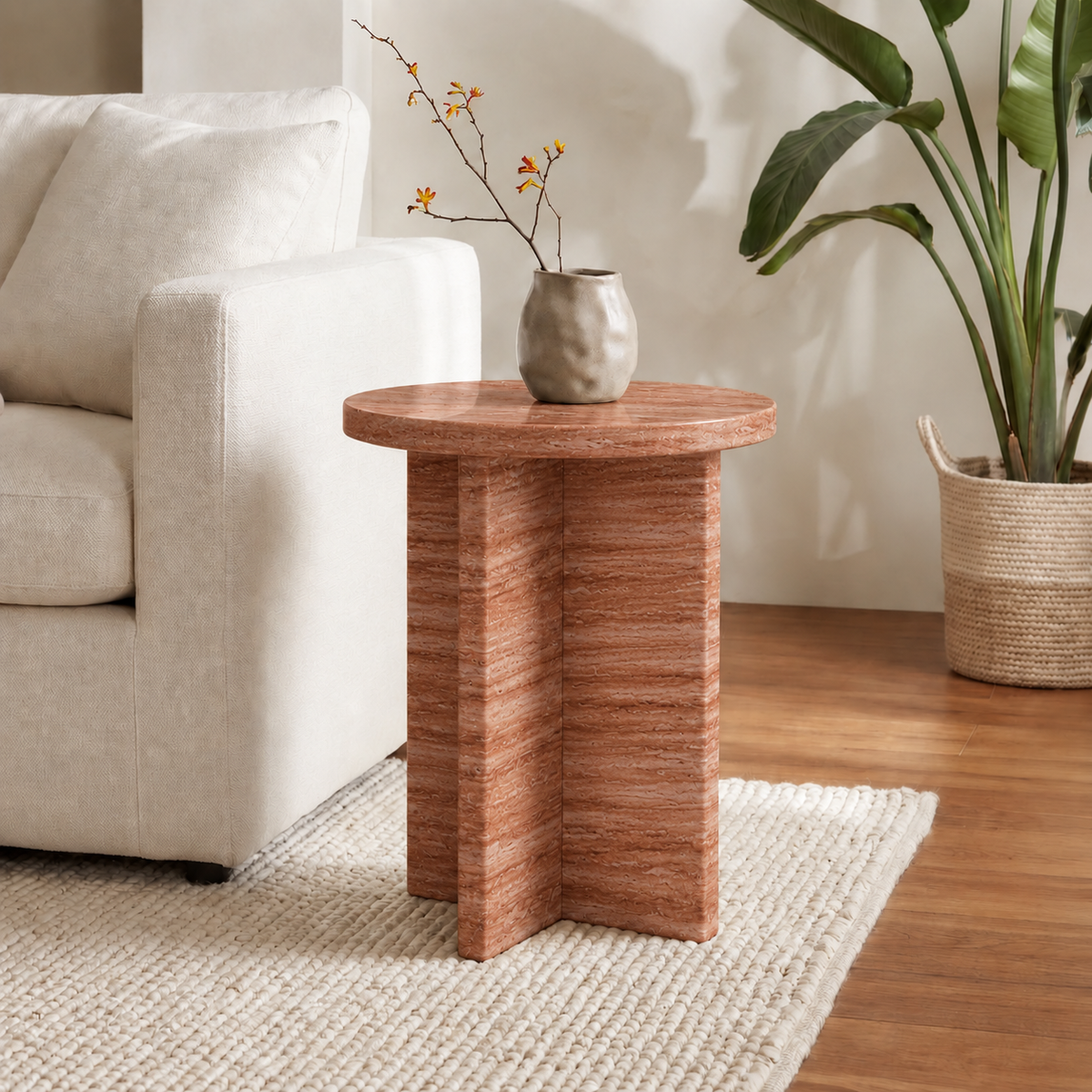 Milo Cross Base Marble Side Table