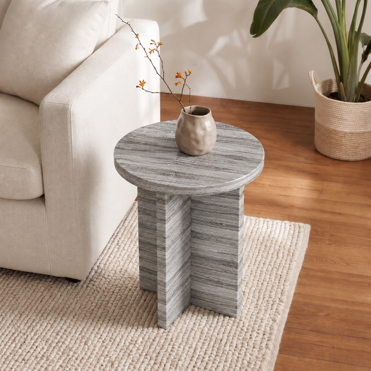 Milo Cross Base Marble Side Table