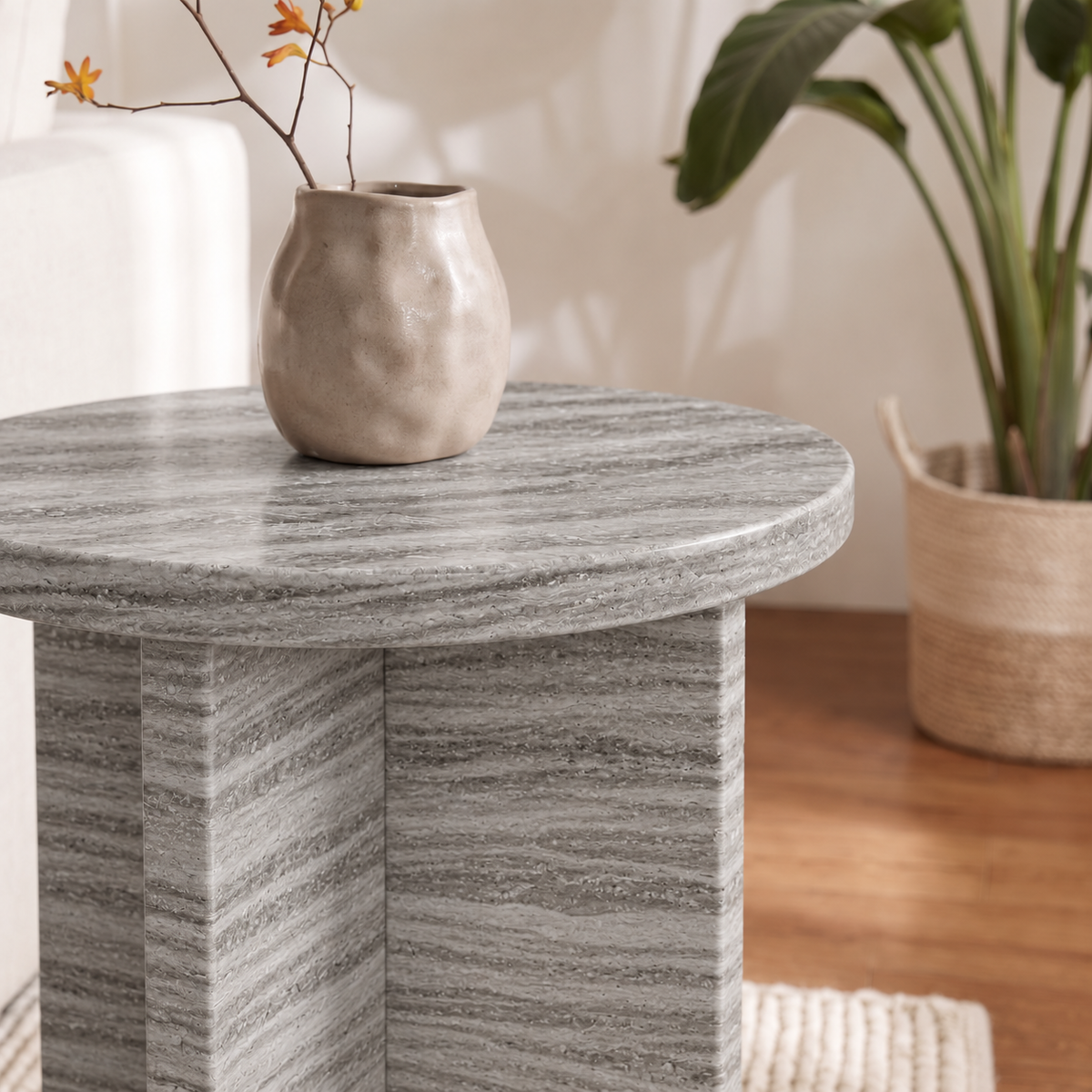 Milo Cross Base Marble Side Table