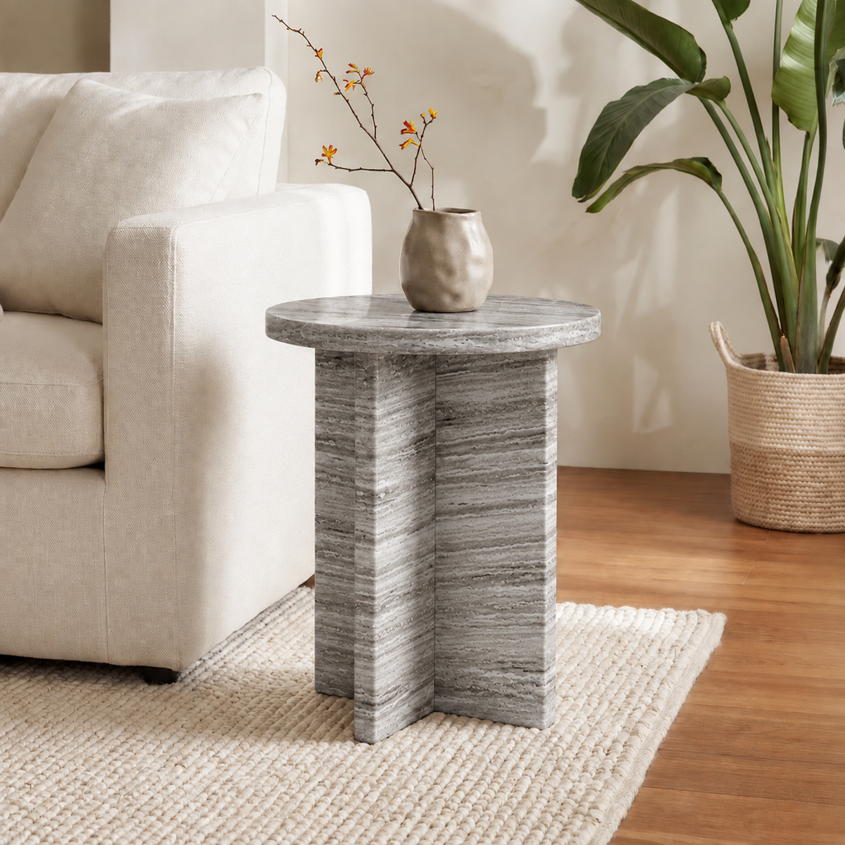 Milo Cross Base Marble Side Table