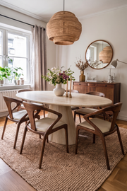 Sienna Cone Pedestal Marble Dining Table